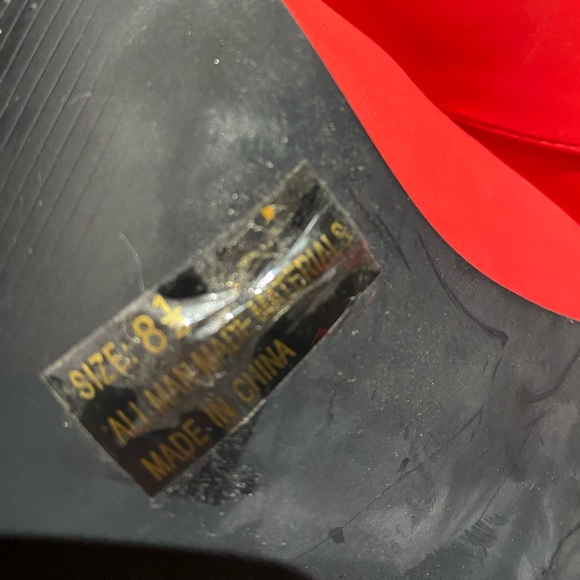 Qupid red open toe pumps heel shoes size 8.5 - Picture 4 of 8